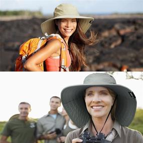 img 1 attached to 🌞 Outdoor UV Protection Wide Brim Safari Cap for Women - Sun Hat