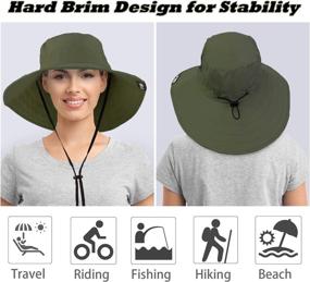 img 3 attached to 🌞 Outdoor UV Protection Wide Brim Safari Cap for Women - Sun Hat