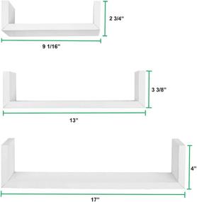 img 3 attached to Stylish White Finish U-shaped Floating Shelves - Greenco Set of 3