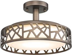 img 4 attached to Semi Flush Mount Ceiling Light Fixture - VICNIE 14-inch Close to Ceiling Lighting, Dimmable 20W LED Lamp, Warm White 3000K, ETL Listed, Oil Rubbed Bronze Finish Metal Frame, Acrylic Shade