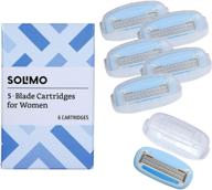 💃 solimo women's razor refill pack - 5 blades, 6 refills (compatible with solimo razor handles only) logo