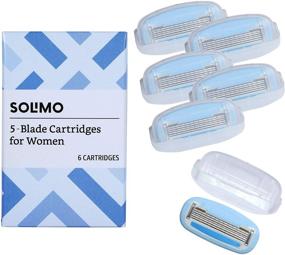 img 4 attached to 💃 Solimo Women's Razor Refill Pack - 5 Blades, 6 Refills (Compatible with Solimo Razor Handles only)