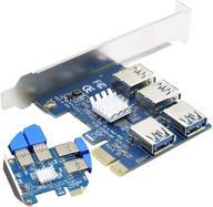 pcie 1 to 4 riser card: high-performance pci splitter for bitcoin miners – 4 pci-e usb 3.0 ports adapter логотип