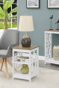img 1 attached to 🌆 Convenience Concepts Town Square End Table: Stylish Driftwood/White with Shelves