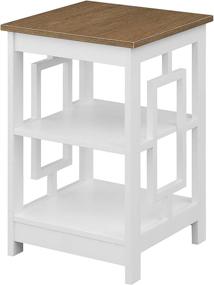 img 3 attached to 🌆 Convenience Concepts Town Square End Table: Stylish Driftwood/White with Shelves
