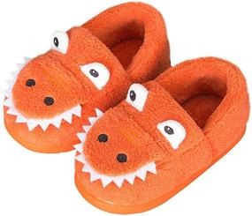 img 4 attached to 🦖 Dinosaur Slippers for Toddler Boys' Indoor Bedroom Shoes: Cute & Comfy!