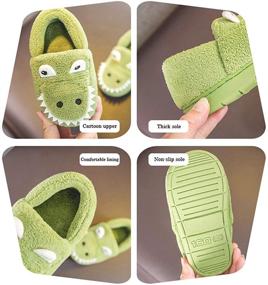 img 3 attached to 🦖 Dinosaur Slippers for Toddler Boys' Indoor Bedroom Shoes: Cute & Comfy!