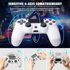 img 3 attached to 🎮 PS4 Controller, Wireless Bluetooth Gamepad Joystick Remote Controller for PS4/PRO/SLIM with Motion Motors and Audio Function Non-OEM, (Glacier White)