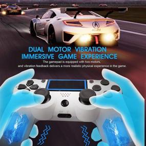 img 1 attached to 🎮 PS4 Controller, Wireless Bluetooth Gamepad Joystick Remote Controller for PS4/PRO/SLIM with Motion Motors and Audio Function Non-OEM, (Glacier White)