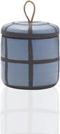 🏺 add a touch of elegance with scott living oasis blue ceramic geometric vase - 4 inch with lid логотип