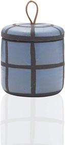 img 3 attached to 🏺 Add a Touch of Elegance with Scott Living Oasis Blue Ceramic Geometric Vase - 4 Inch with Lid