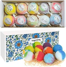 img 4 attached to Nagaliving Organic Bath Bombs Gift Set - 10 Fizzy Bubble Bath Treats for Valentine's Day and Christmas