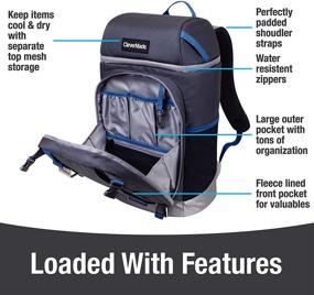 img 2 attached to 🎒 CleverMade Cardiff Backpack Cooler Bag - Insulated 24 Can Soft Leakproof Cooler with Bottle Opener, Dry Storage Compartments, Mesh Side Pockets - Navy