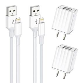 img 4 attached to 🔌 Зарядное устройство Vagavo для iPhone - Сертифицированный кабель Lightning MFi | Быстрая зарядка 6ft кабель передачи данных | Двойное USB зарядное устройство для стены | Совместимо с iPhone 12 11 Xs Max XR X 8 7 6S 6 Plus SE 5S iPad (2 комплекта)