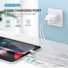 img 3 attached to 🔌 Зарядное устройство Vagavo для iPhone - Сертифицированный кабель Lightning MFi | Быстрая зарядка 6ft кабель передачи данных | Двойное USB зарядное устройство для стены | Совместимо с iPhone 12 11 Xs Max XR X 8 7 6S 6 Plus SE 5S iPad (2 комплекта)