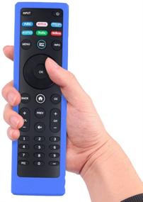 img 2 attached to Blue Silicone Case Cover for VIZIO XRT140 Watchfree Smart TV Remote - Shockproof, Washable, Anti-Dirty Skin with Remote Loop for Anti-Loss