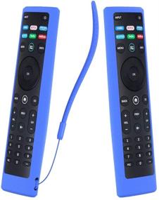 img 4 attached to Blue Silicone Case Cover for VIZIO XRT140 Watchfree Smart TV Remote - Shockproof, Washable, Anti-Dirty Skin with Remote Loop for Anti-Loss