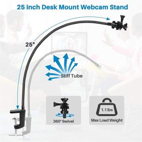 img 2 attached to 📷 Upgraded STORAGEGEAR Webcam Stand with Flexible Gooseneck Arm and Clamp - Compatible with Logitech C920, C922, C922x, C930, C615, C925e, Brio 4K