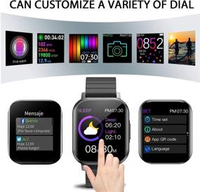 img 2 attached to 📱 Последние умные часы 2021 для мужчин и женщин - 1,4" сенсорный экран, монитор сердечного ритма, водостойкость IP67, трекер фитнеса для iPhone и Android
