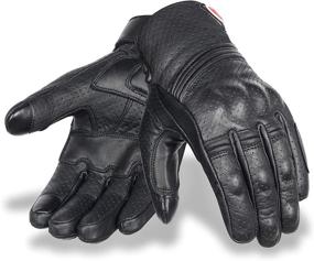 img 4 attached to 🧤 Men's Full Finger Motorcycle Gloves - Mobile-Friendly Cowhide Leather Gloves for Motorbike, ATV, Camping, Climbing, Hiking, Work, and Outdoor Sports