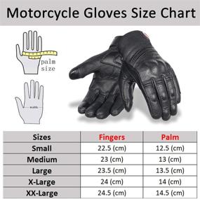 img 3 attached to 🧤 Men's Full Finger Motorcycle Gloves - Mobile-Friendly Cowhide Leather Gloves for Motorbike, ATV, Camping, Climbing, Hiking, Work, and Outdoor Sports