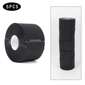 img 3 attached to Barber Neck Strips 5 Rolls: Stretchy Disposable Hair Edge Paper for Salon Haircuts - 500 Strips (Black)