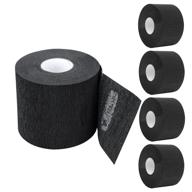 barber neck strips 5 rolls: stretchy disposable hair edge paper for salon haircuts - 500 strips (black) logo