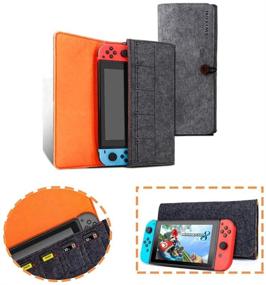 img 4 attached to 🎮 Nintendo Switch Lite Carrying Case - Slim Portable Travel Bag with Professional Felt Pouch, Ultra Protective, Comfortable Fit, and 5 Game Slots (Black)