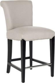 img 4 attached to Safavieh Mercer Collection Seth Taupe Linen 25.9-inch Counter Stool: Stylish and Versatile Seating Solution for Modern Living Spaces