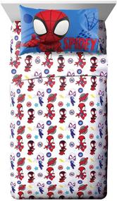 img 4 attached to 🕷️ Marvel Spidey and His Amazing Friends Team Spidey Twin Size Sheet Set - 3 Piece Set | Super Soft & Cozy Kid’s Bedding | Fade Resistant Microfiber Sheets (Official Marvel Product)