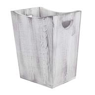 🗑️ rustic farmhouse style wood trash can - liantral wastebasket bin for bathroom, office, bedroom, living room - rustic gray logo