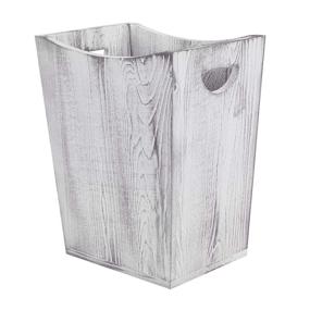 img 4 attached to 🗑️ Rustic Farmhouse Style Wood Trash Can - LIANTRAL Wastebasket Bin for Bathroom, Office, Bedroom, Living Room - Rustic Gray