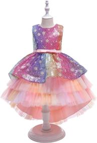 img 1 attached to 💃 Glamulice Rainbow Sequin Tulle Flower Girl Dress for Wedding Party, Bridesmaid, Birthday, Pageant - Ball Gown