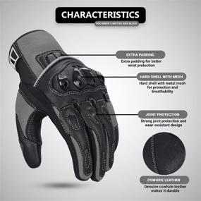 img 3 attached to 🧤 Oro Biker Motorcycle Gloves - Small Size, Black/Gray - Leather, Breathable Summer Mesh, Touch Screen - Ideal for Motorbike Powersports Racing, ATV, Riding Gloves