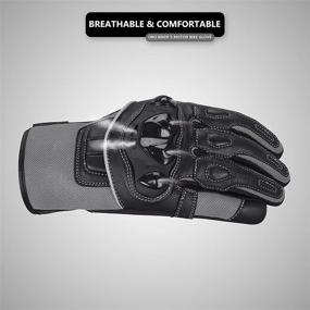 img 1 attached to 🧤 Oro Biker Motorcycle Gloves - Small Size, Black/Gray - Leather, Breathable Summer Mesh, Touch Screen - Ideal for Motorbike Powersports Racing, ATV, Riding Gloves