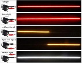 img 1 attached to 🚦 60-дюймовая светодиодная полоса заднего светильника с сочетанием сигнала реверса и тормоза | Совместима с пикапами Chevy, Ford, Dodge, Ram, Toyota, Nissan | DRL дневной ходовой свет | Светодиодный бортовой светильник для кузова