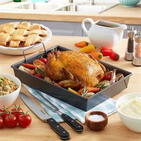 img 3 attached to 13-Inch-by-9 Chicago Metallic Professional 🍗 Roast Pan with Non-Stick Rack in Gray