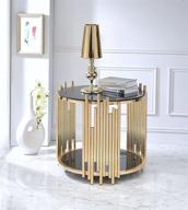 🪑 acme furniture tanquin end table with black glass top and gold accents logo