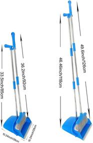 img 1 attached to Xifando Extendable Long Handle Broom and Dustpan Set: Lightweight Stainless Combo for Household Indoor or Outdoor Use (Blue)