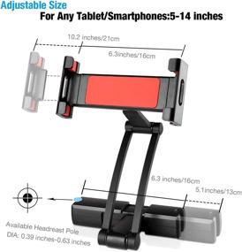 img 2 attached to Innovative Car Tablet Headrest Holder: Adjustable Mount for iPad Pro/Air/Mini, Samsung Tablet, Fire Tablets, Phones (5"-13") - Black