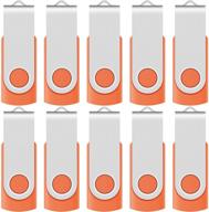 10-pack of enfain 1gb usb thumb drives in vibrant orange – highly visible and convenient logo