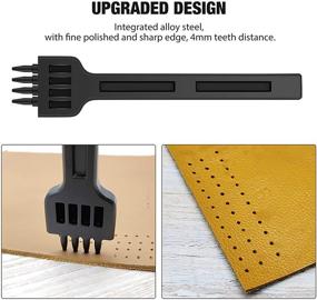 img 2 attached to 🔧 Vosarea 3pc Leather Prong Punch Tool Set - 4mm Steel Prong Row Circular Cut Round Hole Punch for DIY Diamond Lacing & Stitching - Ideal for Leather Craft