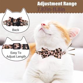 img 3 attached to QuTZ Breakaway Cat Collar with Bell and Bow Tie, 2 Pack Cat 🐱 Collars for Male and Female Cats - Adjustable Length, Cute Fabric and 10 Stylish Designs