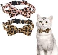 qutz breakaway cat collar with bell and bow tie, 2 pack cat 🐱 collars for male and female cats - adjustable length, cute fabric and 10 stylish designs логотип