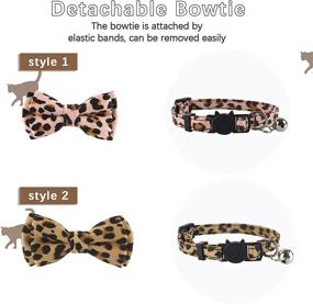 img 1 attached to QuTZ Breakaway Cat Collar with Bell and Bow Tie, 2 Pack Cat 🐱 Collars for Male and Female Cats - Adjustable Length, Cute Fabric and 10 Stylish Designs