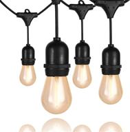🌟 shatterproof 54 ft patio string lights: ul listed, heavy-duty commercial grade outdoor lights - warm white logo