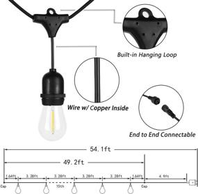 img 3 attached to 🌟 Shatterproof 54 FT Patio String Lights: UL Listed, Heavy-Duty Commercial Grade Outdoor Lights - Warm White