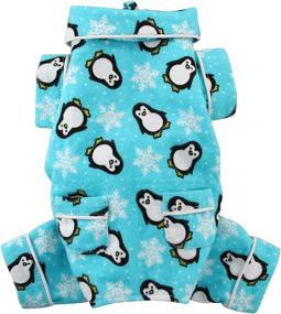 img 3 attached to Turquoise X-LARGE Penguins and Snowflake Flannel Dog Pajamas