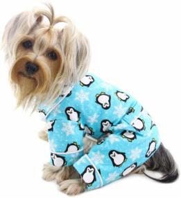 img 4 attached to Turquoise X-LARGE Penguins and Snowflake Flannel Dog Pajamas