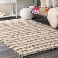 🏡 ковер nuloom emerita tassel shag - 3' x 5' - бежевый: роскошный комфорт для вашего пространства логотип